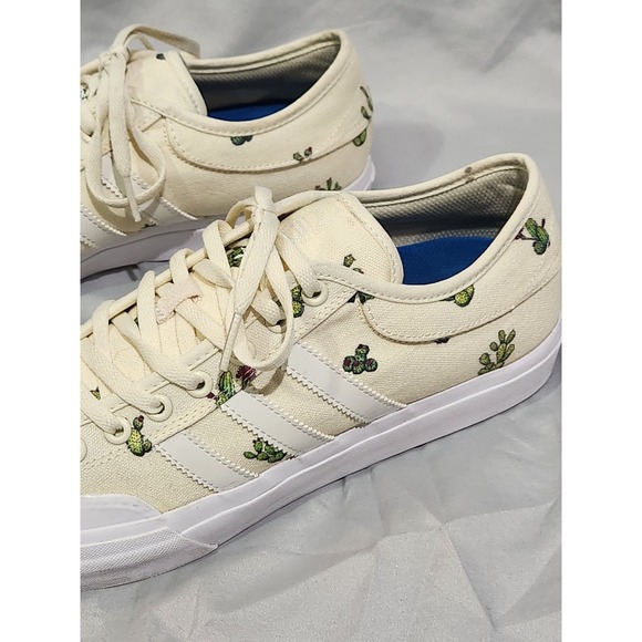 Adidas‎ Matchcourt Cactus Embroidered Skate Shoes Cream White Mens 10.5 - Picture 4 of 9